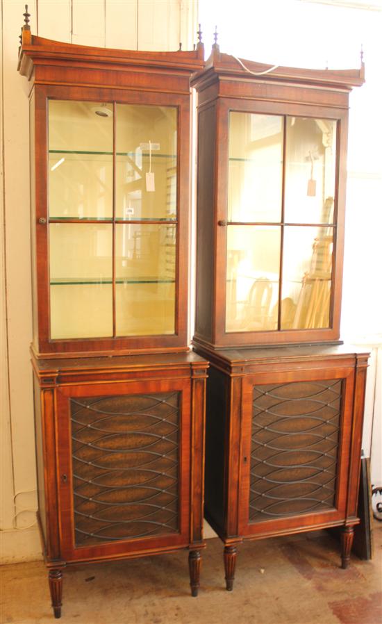 Pair of mahogany display cabinets